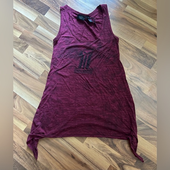 Harley-Davidson Burgundy Longer Style Tank Top - Picture 5 of 5